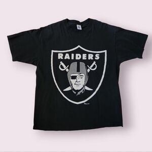 Vintage Single Stitch Logo 7 Raiders Tee Graphic‎ Tee Shirt Size XXL NFL